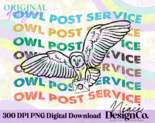 Owl Post Service Color Digital PNG