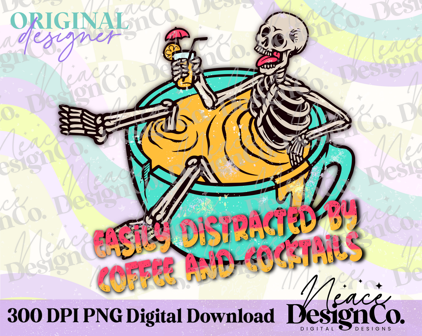 Coffee and Cocktails Full Color Digital PNG