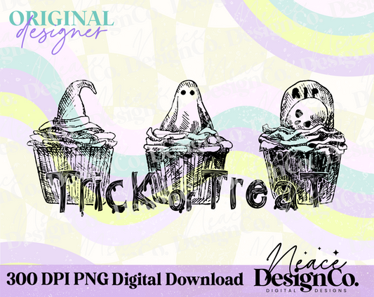Trick or Treat Cupcakes Digital PNG