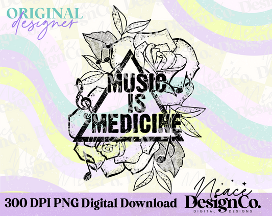 Music is Medicine Digital PNG