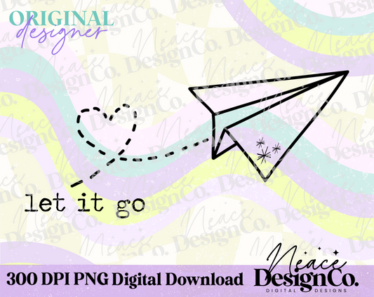 Let It Go Paper Airplane Digital PNG