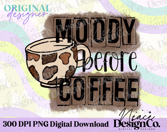 Moody Before Coffee Color Digital PNG