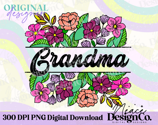 Grandma Floral Digital PNG