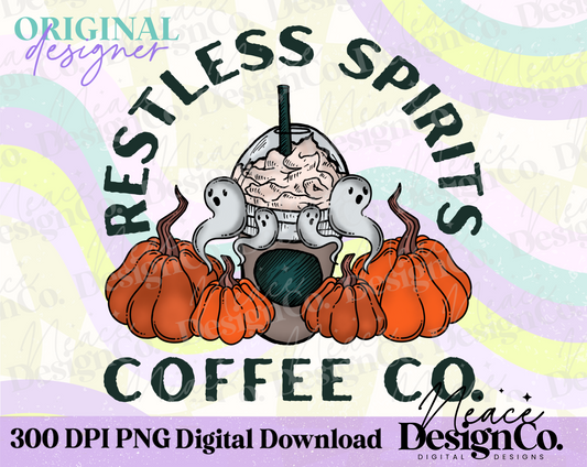 Restless Spirits Coffee Co Color Digital PNG