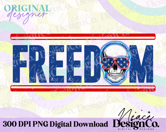 Freedom Skull Digital PNG