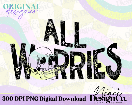 All Worries Skull Digital PNG