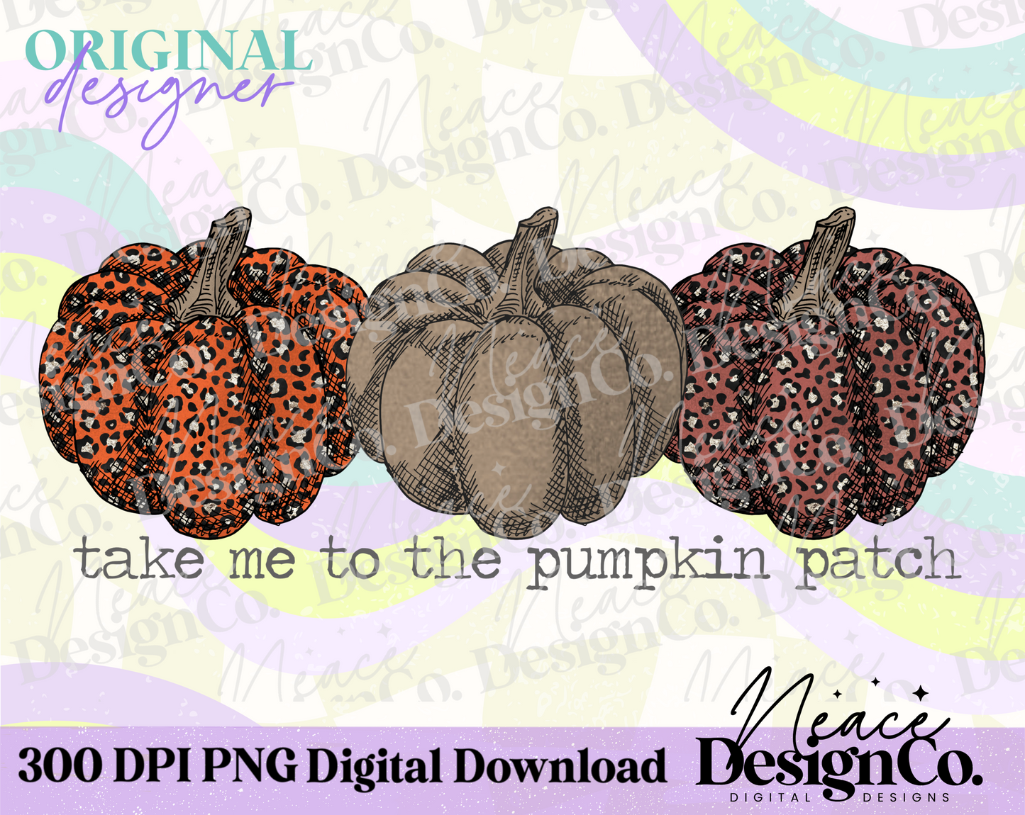 Take Me to the Pumpkin Patch Leopard Digital PNG