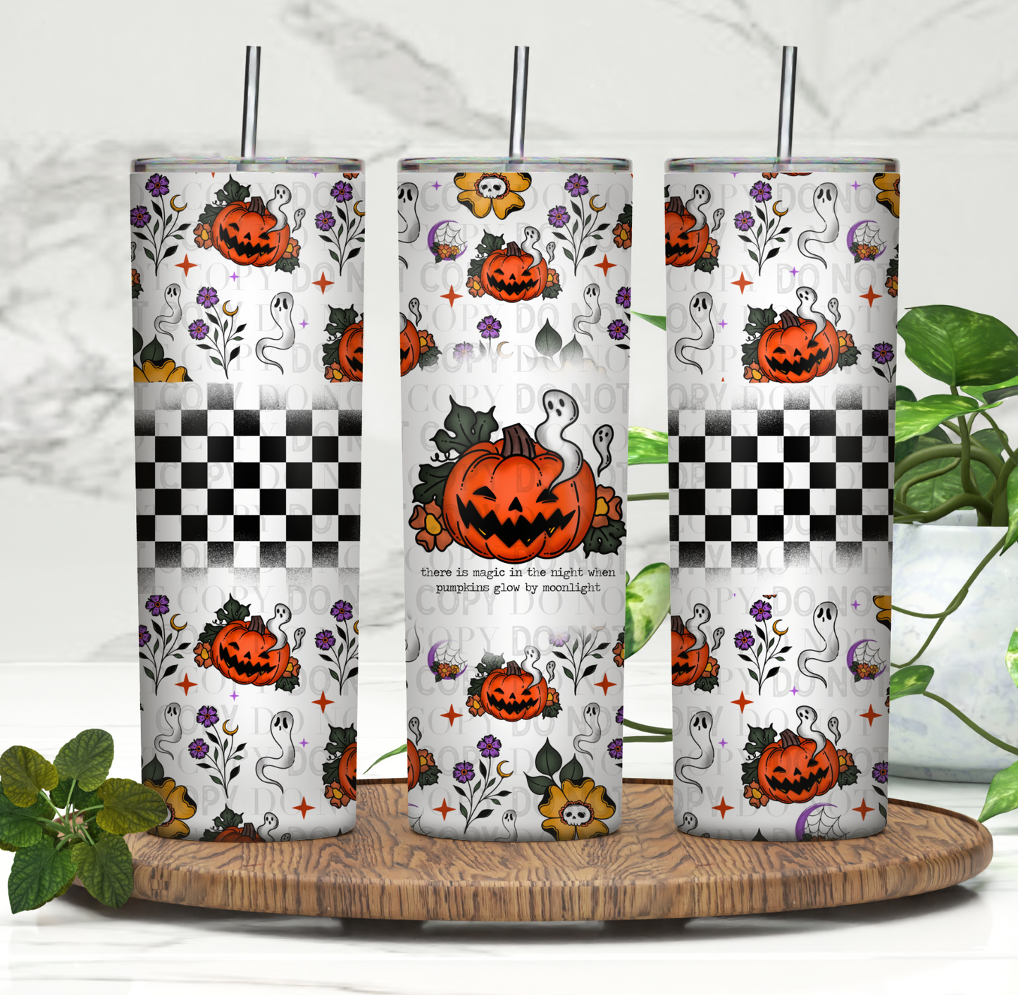 Magic in the Night Pumpkin Tumbler Digital PNG