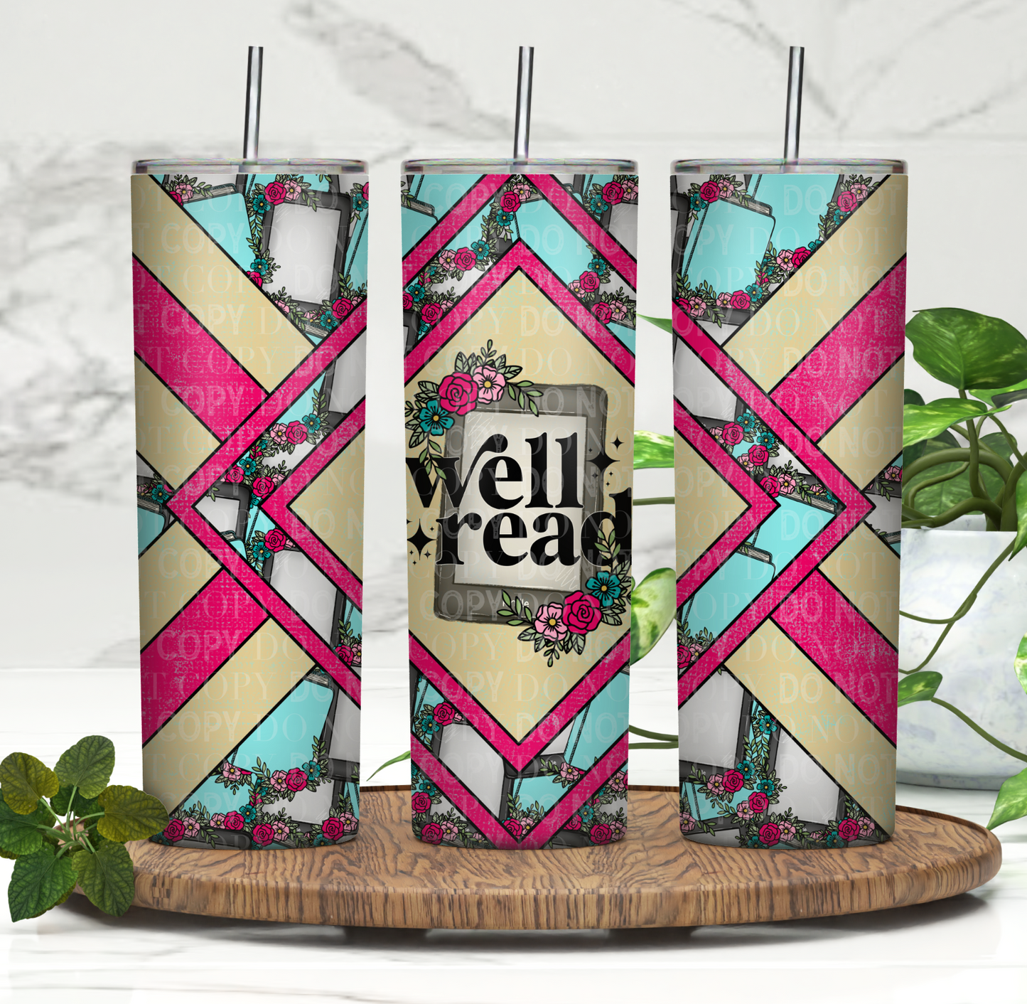 Well Read Kindle Tumbler Wrap Digital PNG