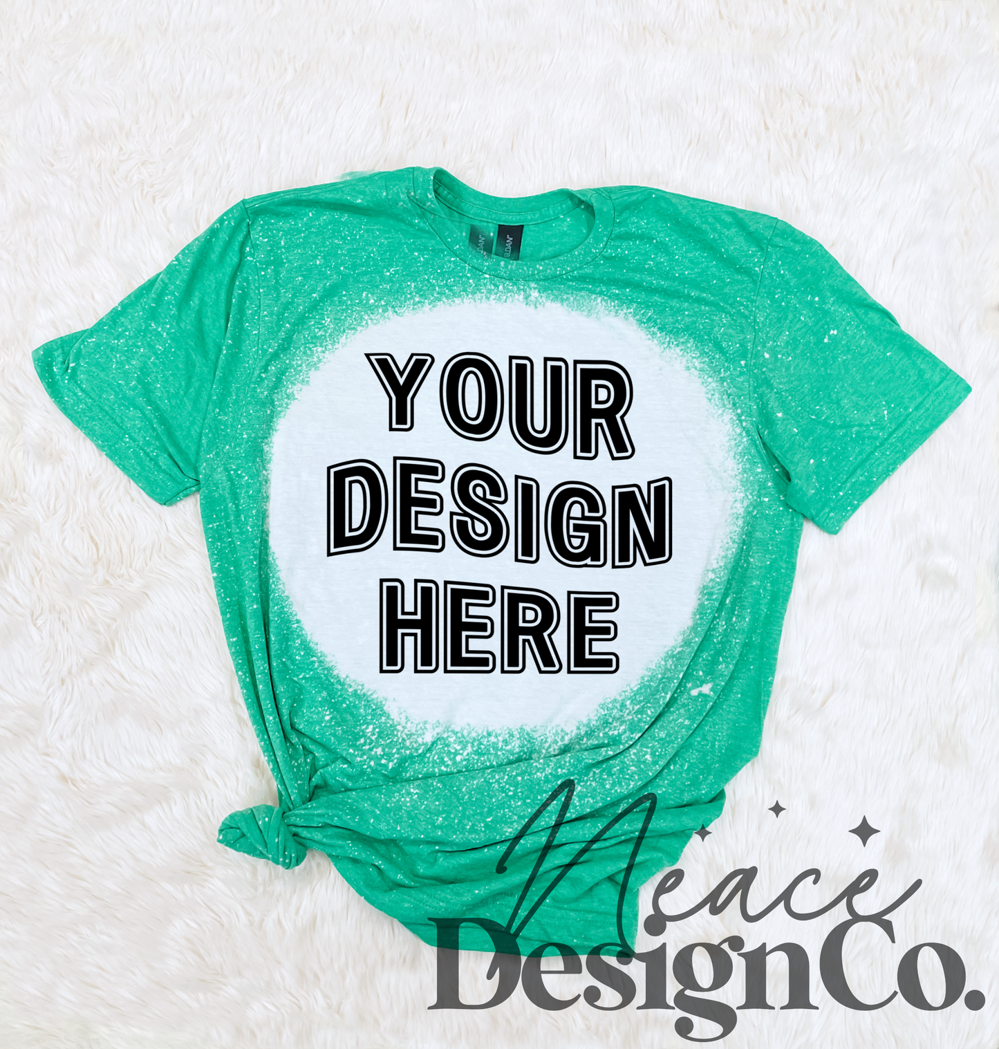 Gildan Heather Irish Green Bleached Mockup Digital Download