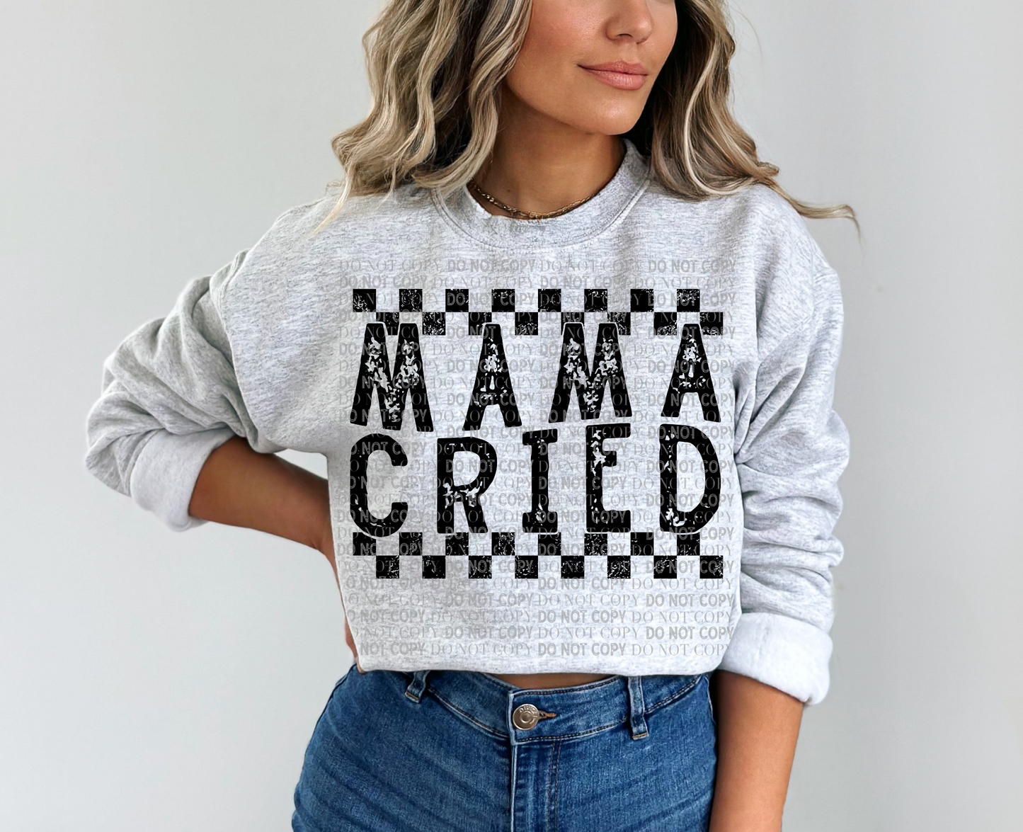 Mama Cried Checkered Digital PNG