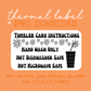 Tumbler Care Instructions Thermal Label PNG