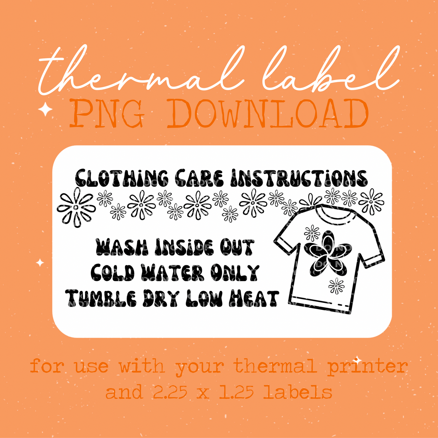 Clothing Care Instructions Thermal Label PNG
