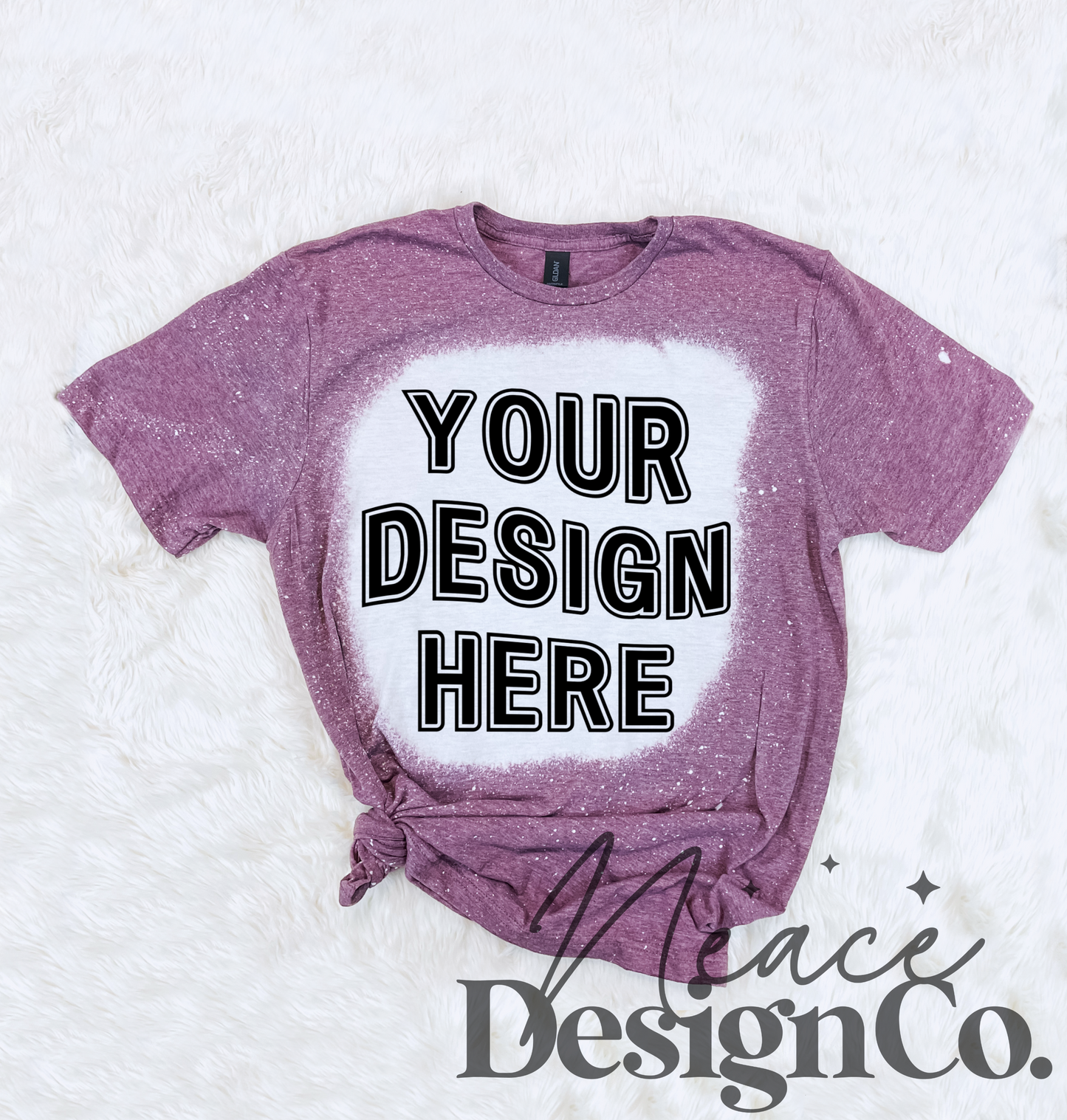 Gildan Heather Maroon Bleached Mockup Digital Download