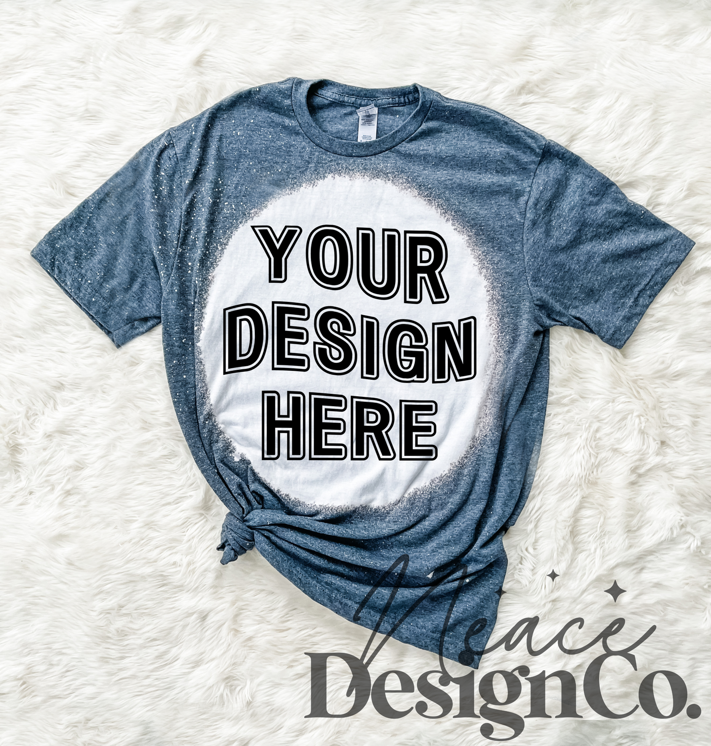 Gildan Heather Navy Bleached Mockup Digital Download