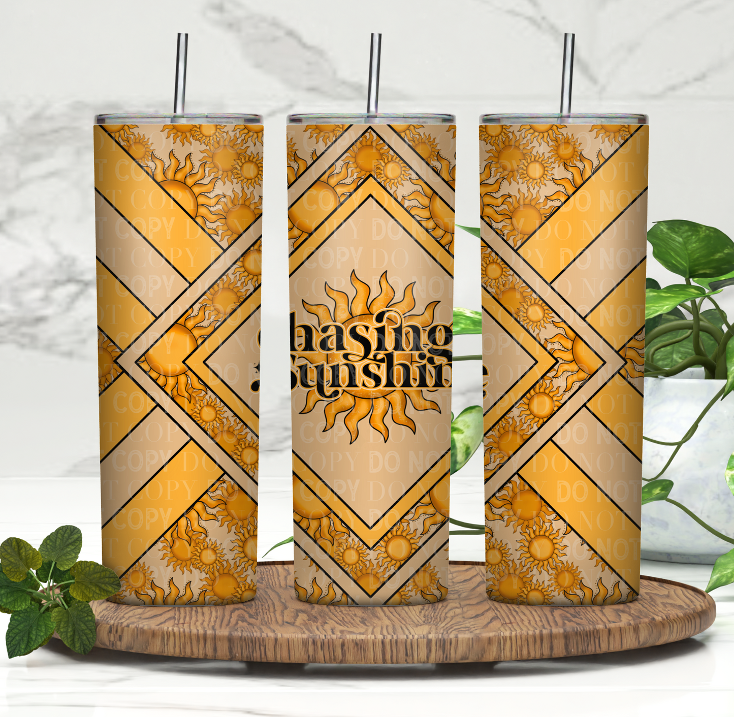 Chasing Sunshine Tumbler Wrap Digital PNG